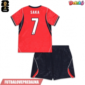 Lacne Dětský Futbalové dres Anglicko Bukayo Saka #7 MS 2026 Krátky Rukáv - Preč (+ trenírky)